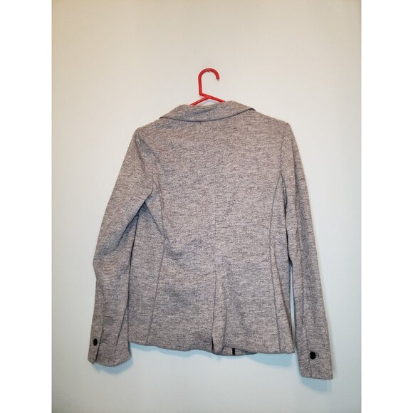 Banana Republic Long & Lean Blazer Womens 6 Gray Wool Blend Long Sleeve Button - Picture 2 of 6